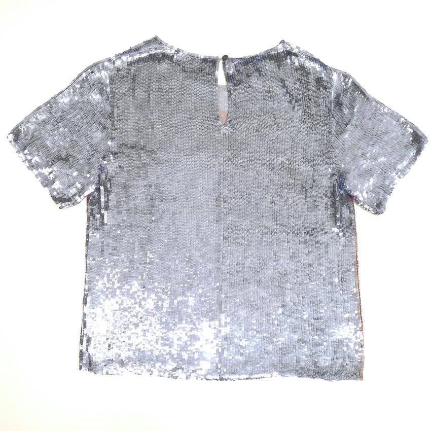 Temperley London Sara silver sequin blouse