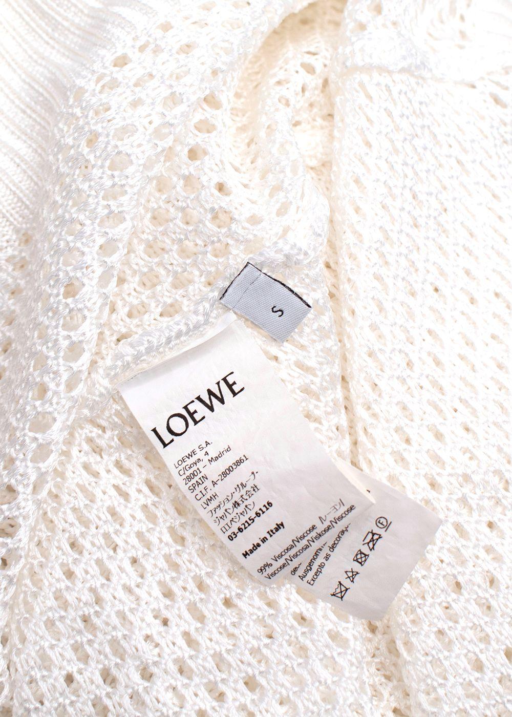 Loewe x Paulas Ibiza White Cotton Fishnet Dress