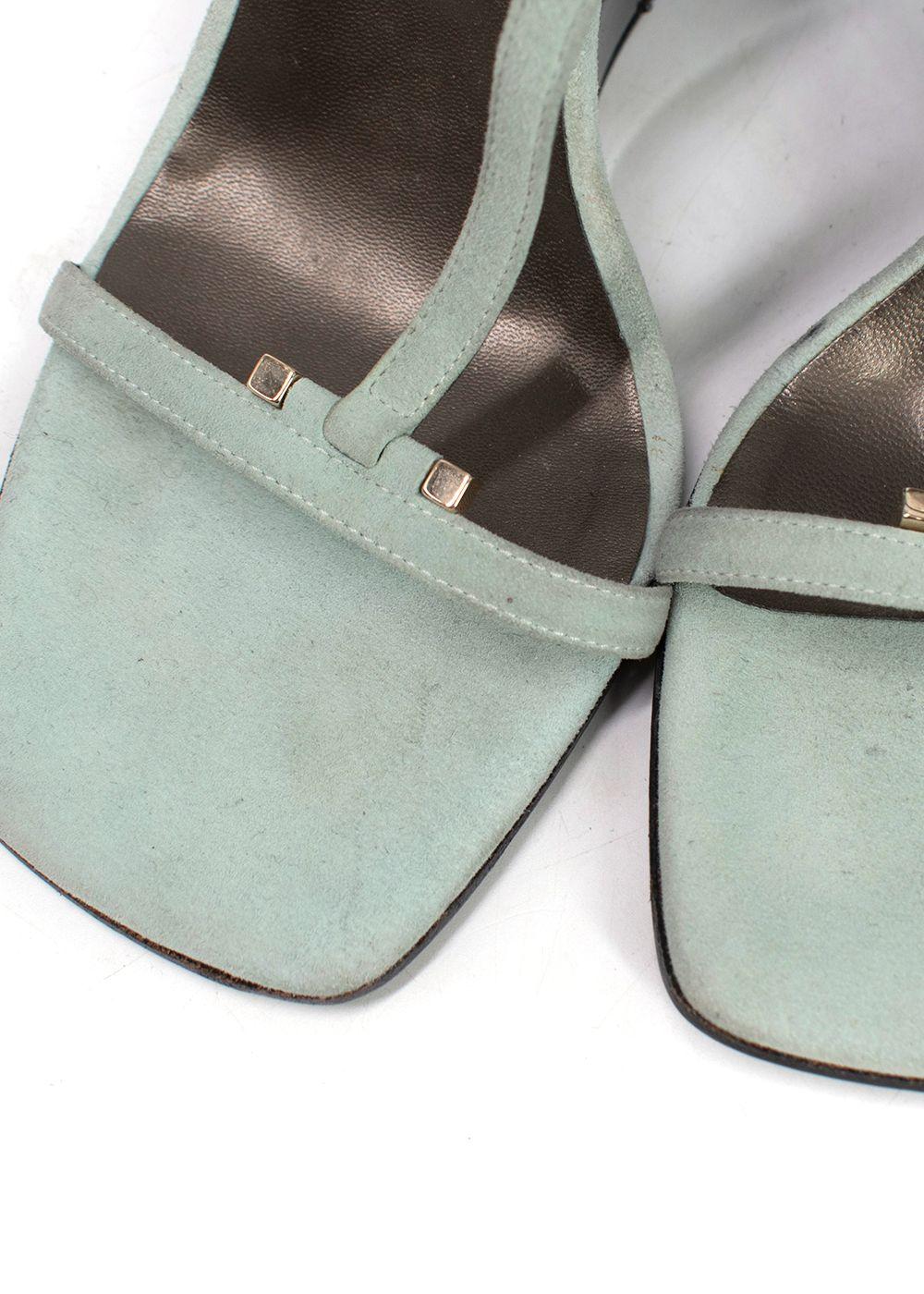 Gucci Turquoise Suede Wedges