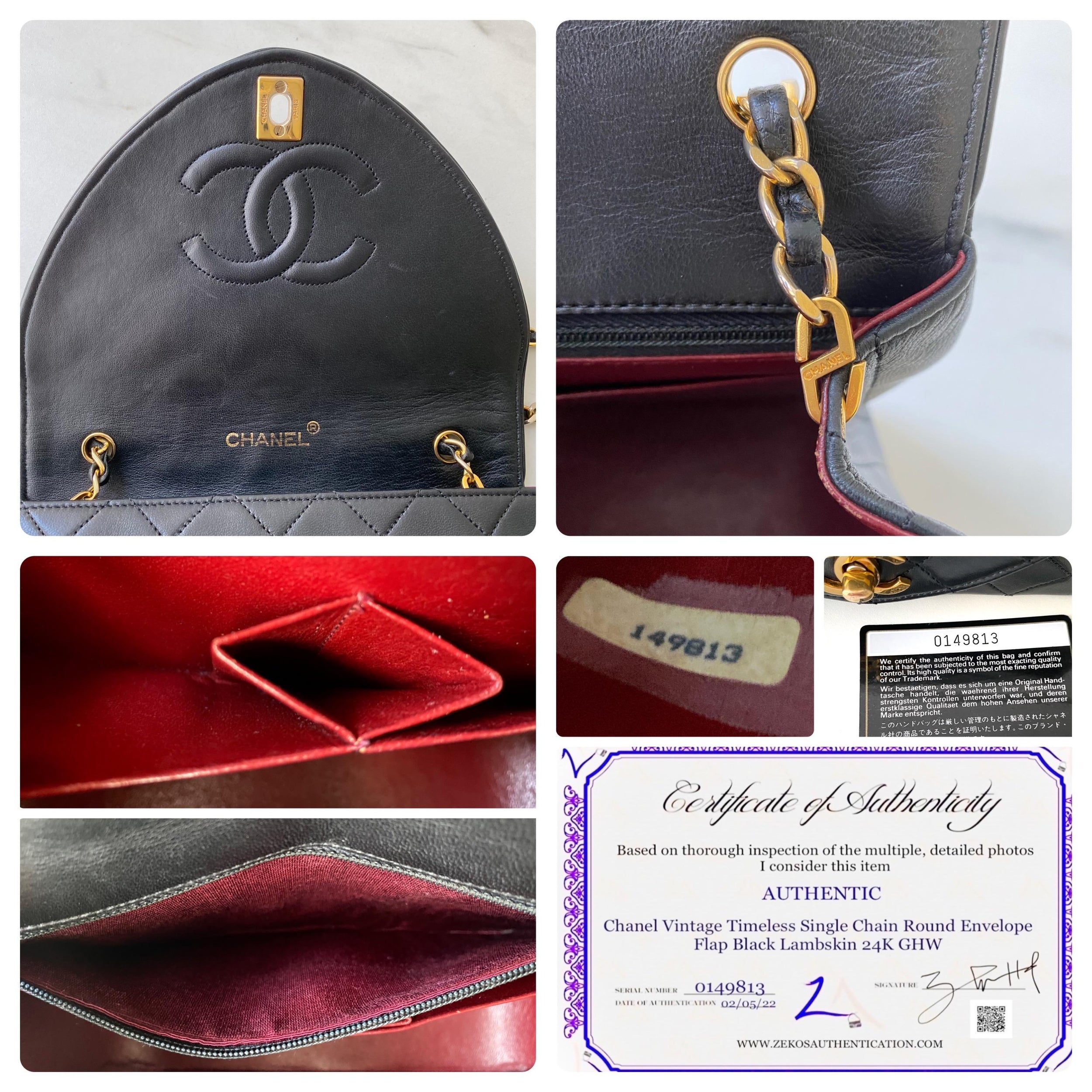 Vintage Lambskin Shoulder Bag with 24kt GPHW