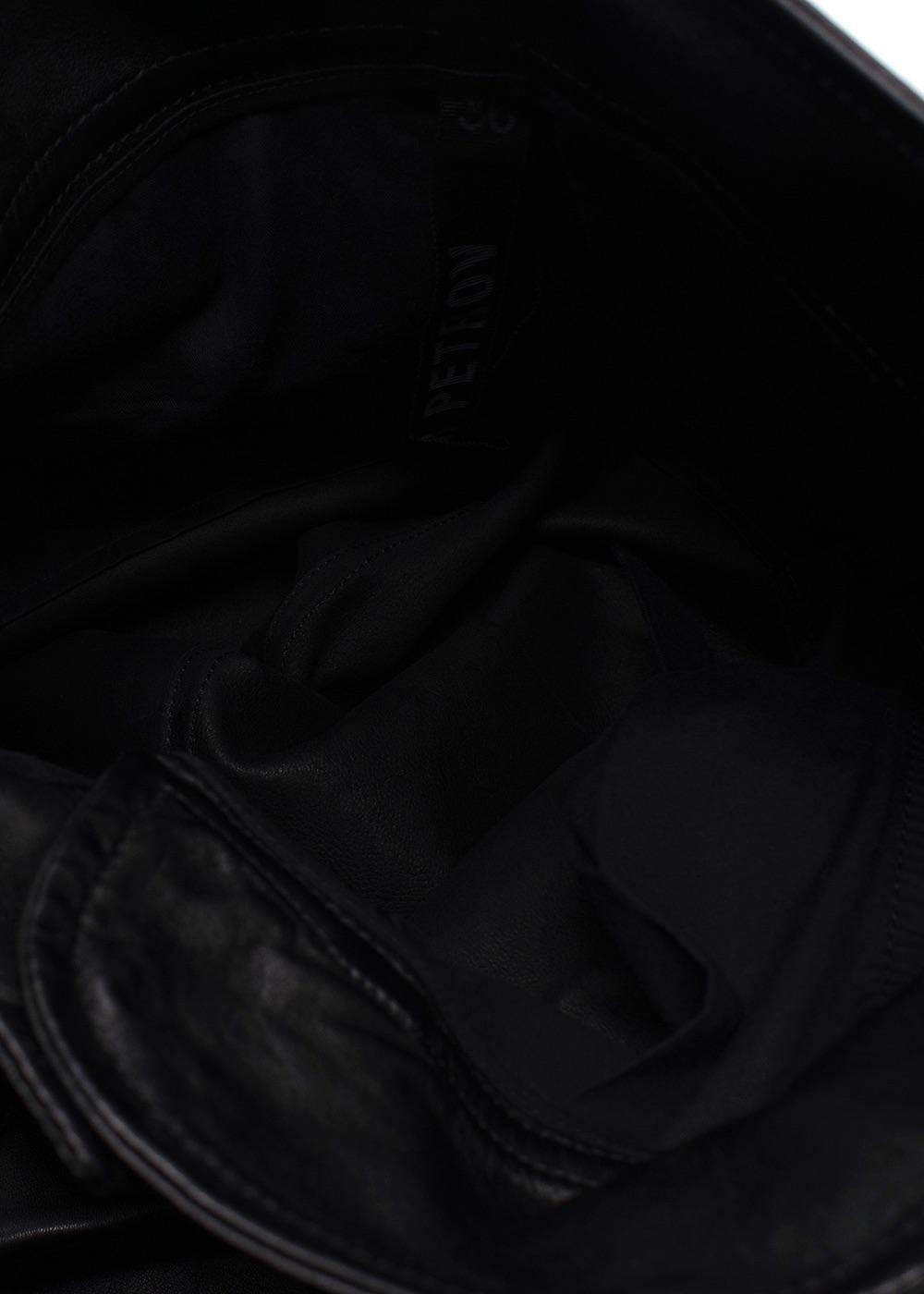 Petar Petrov Black Haena High-Waisted Leather Trousers with Belt Detail