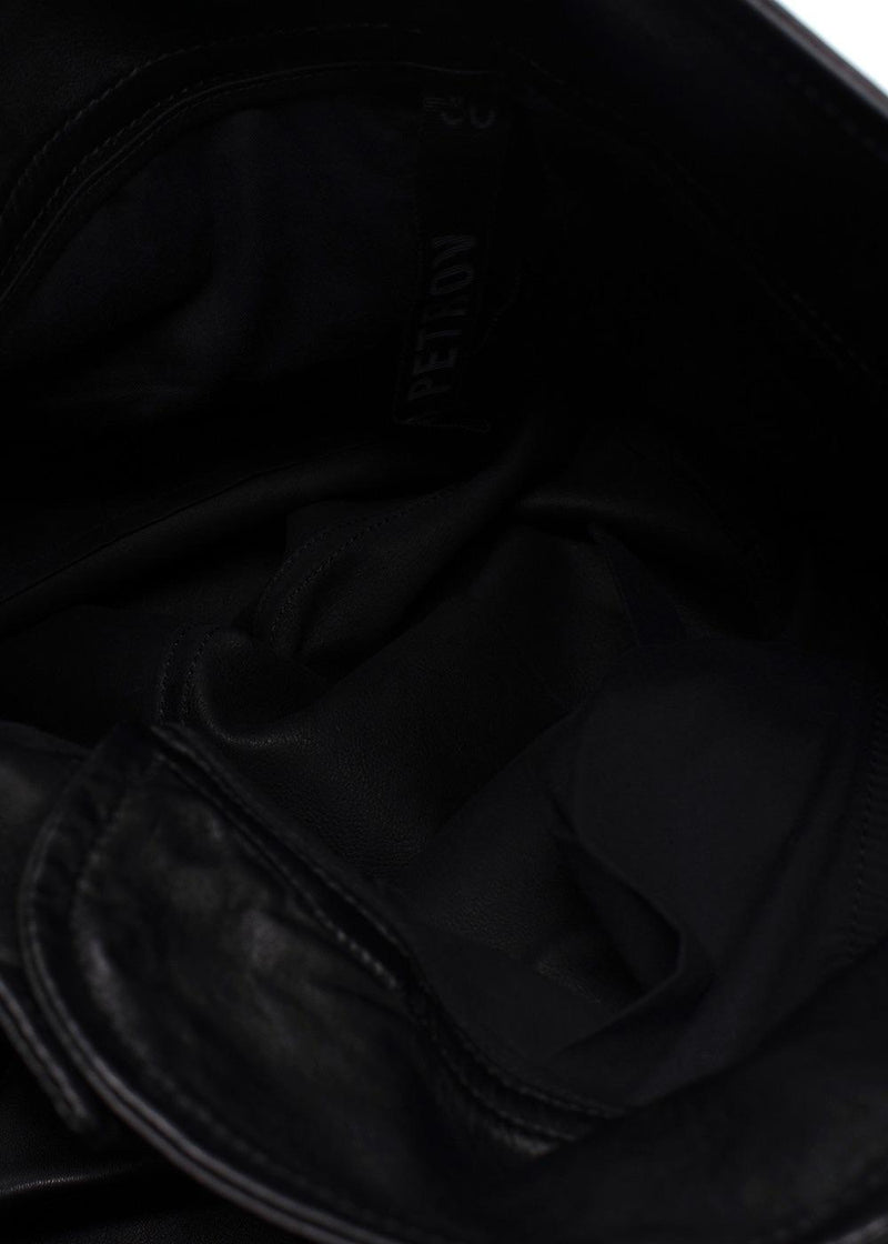 Petar Petrov Black Haena High-Waisted Leather Trousers with Belt Detail