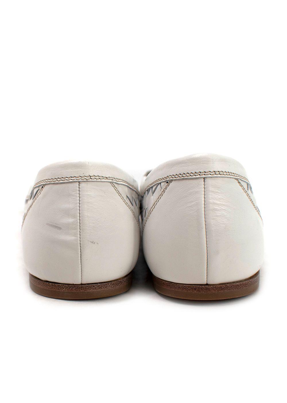 Bottega Veneta White Intrecciato Laser-cut Loafers