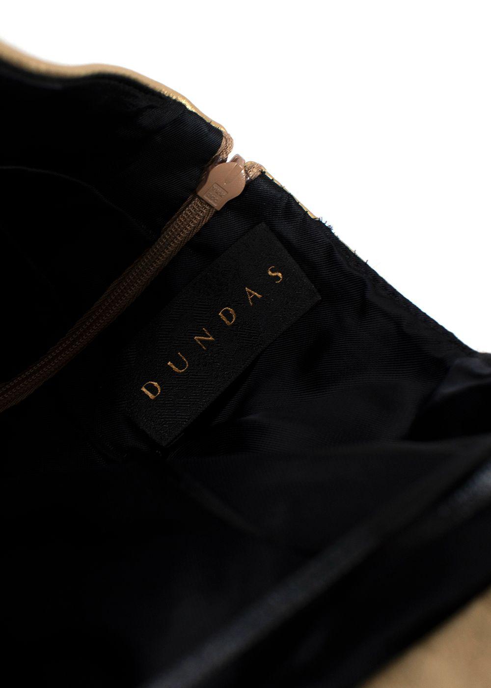 Dundas Strapless Ruched Metallic Leather Dress