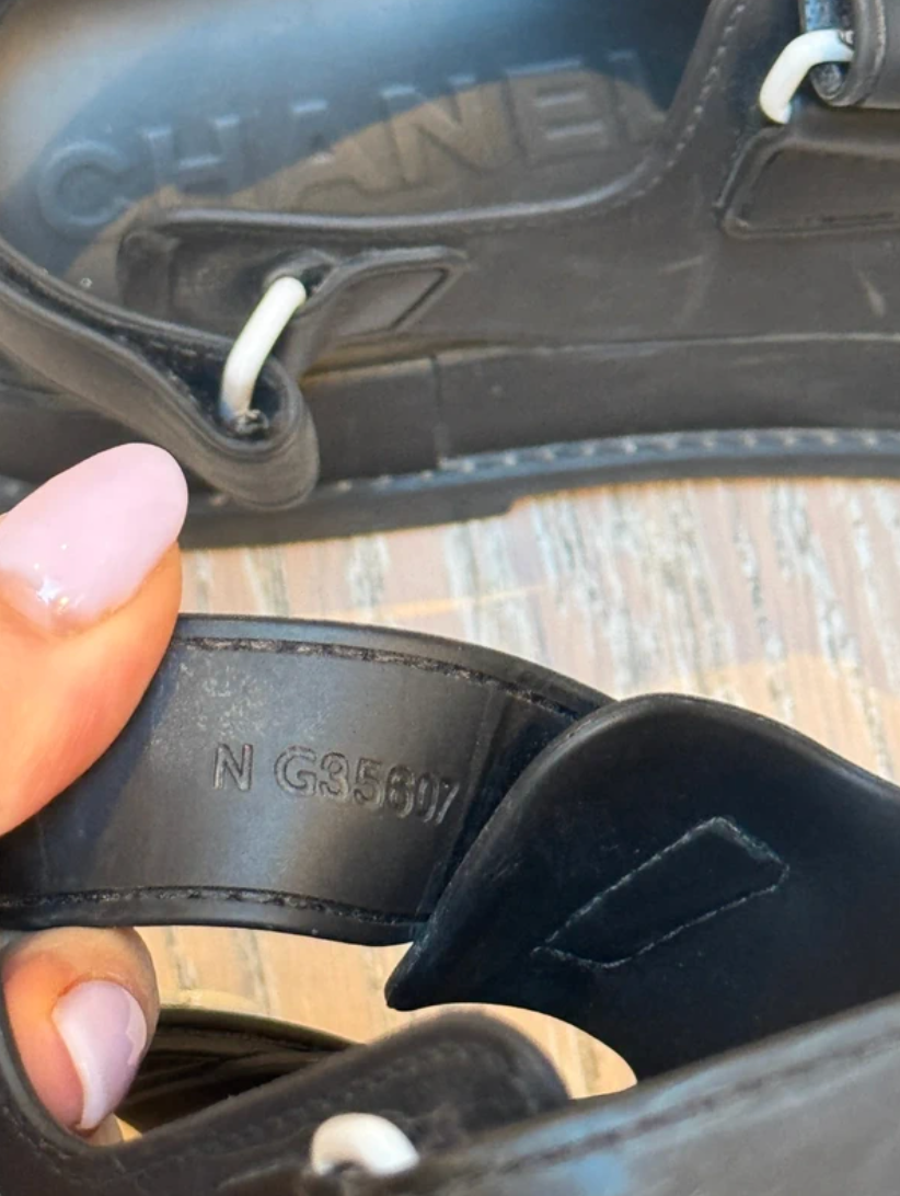 Chanel Black Rubber Dad Sandals