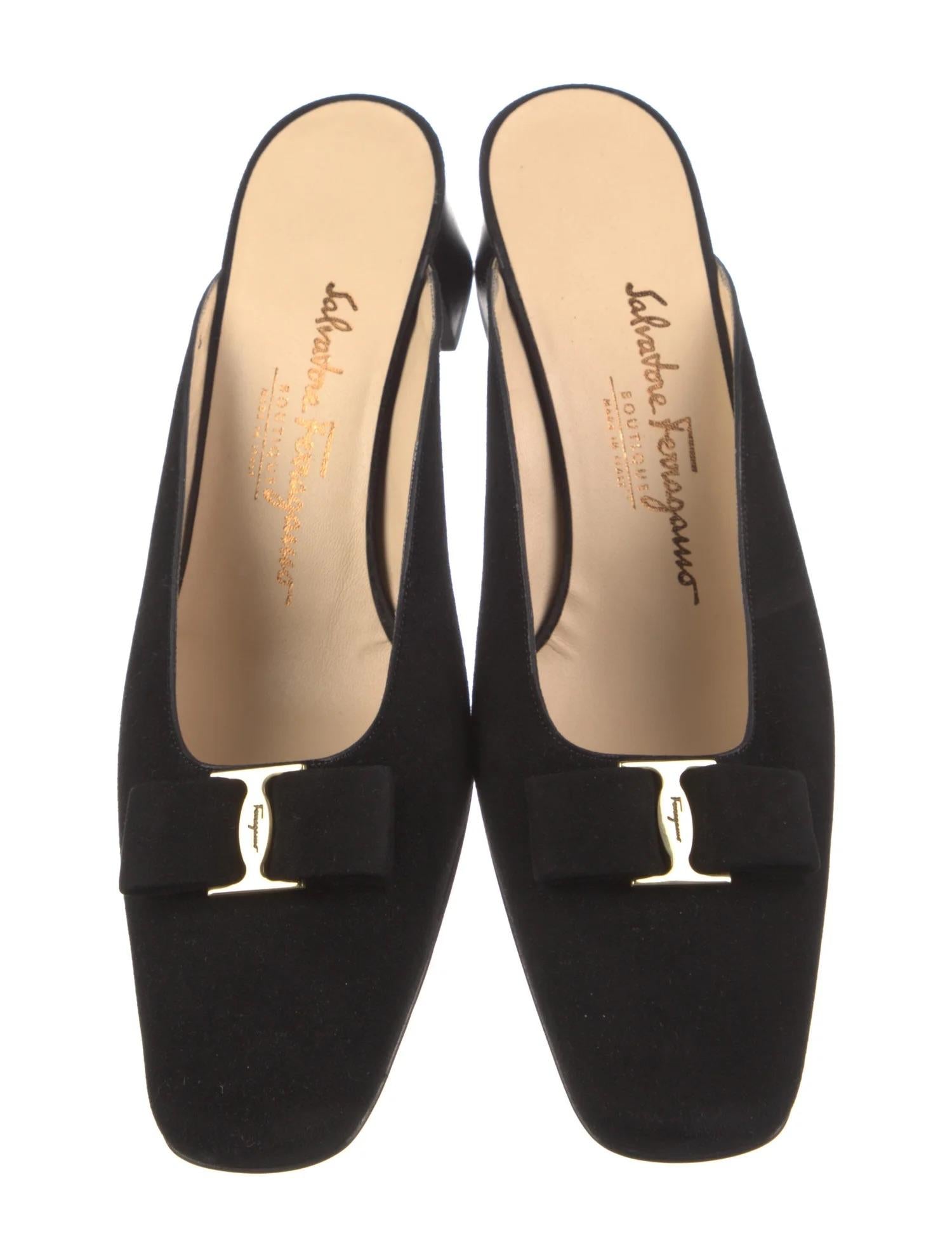 Black Suede Vara Mules