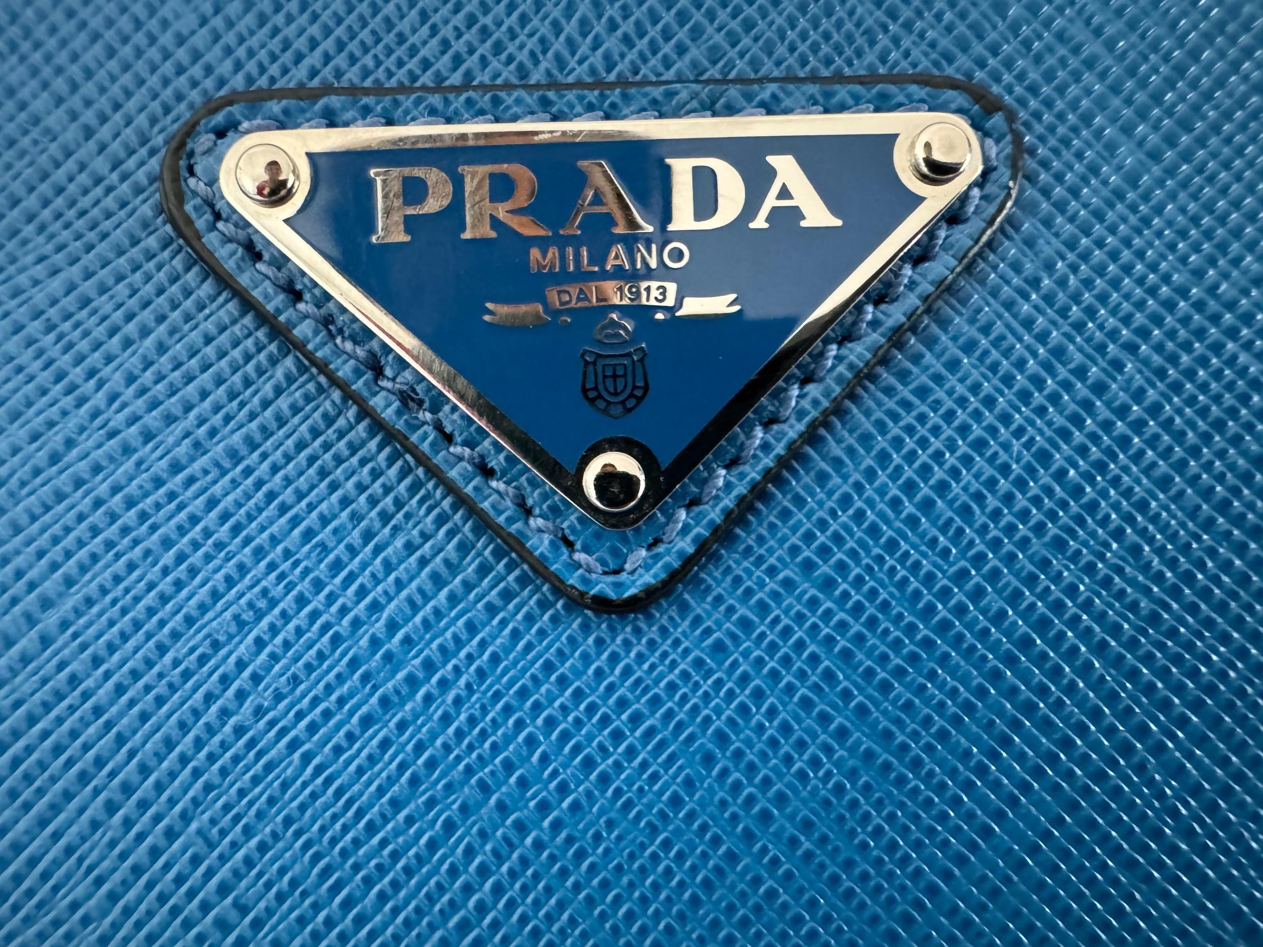 Prada Blue Saffiano Leather Backpack