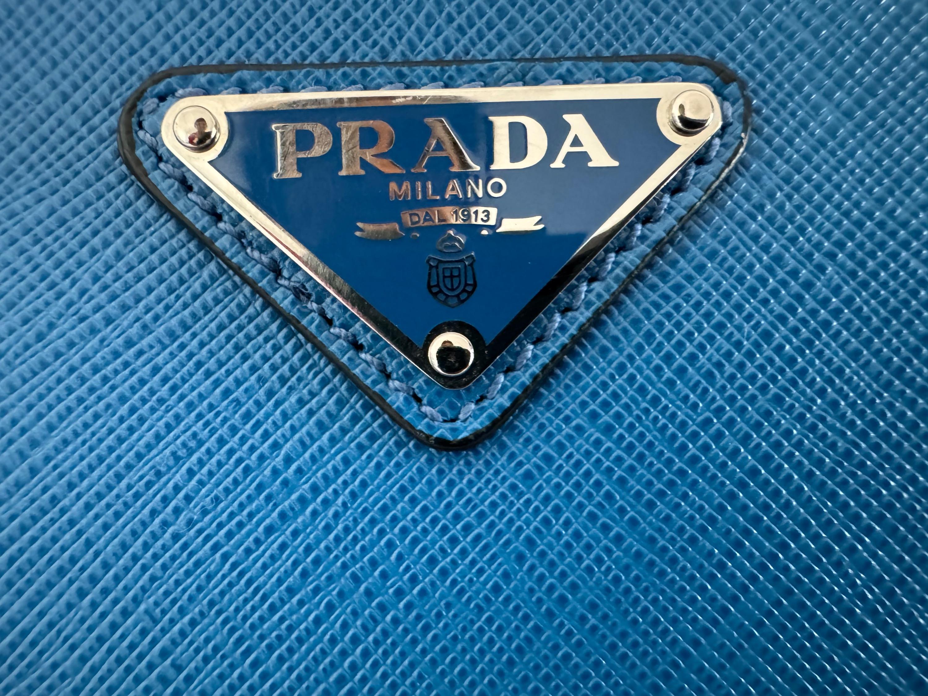 Prada Blue Saffiano Leather Backpack