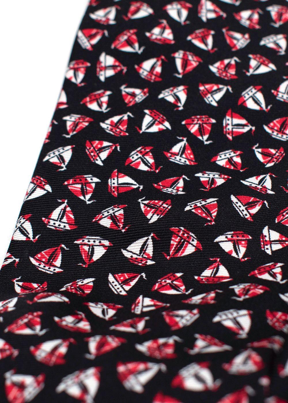 Prada Sailing Boat Silk Tie