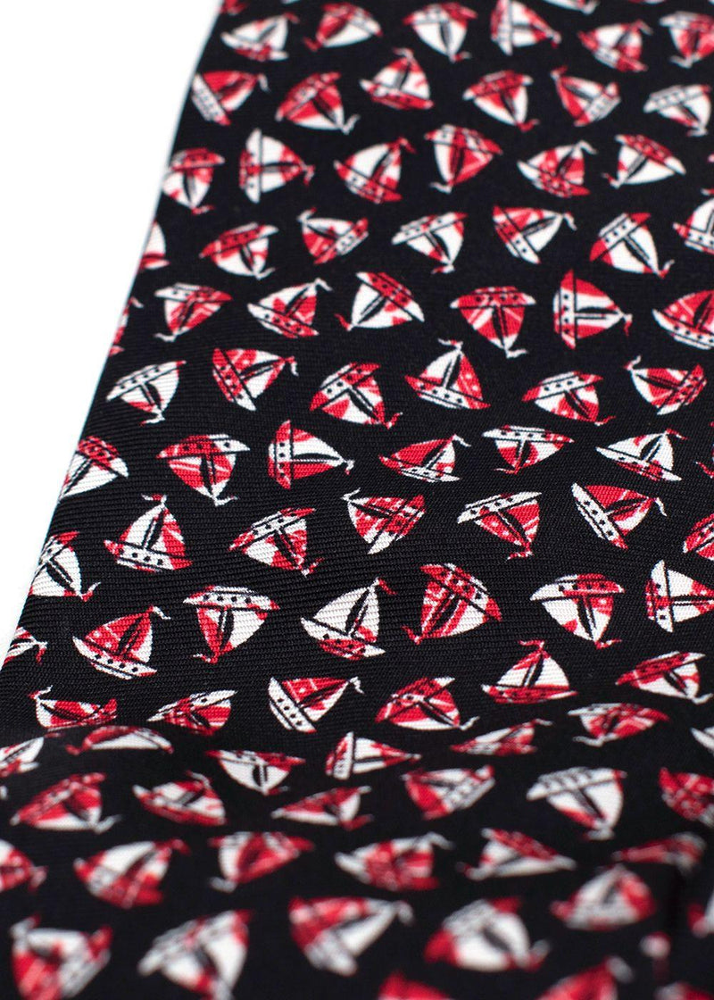 Prada Sailing Boat Silk Tie