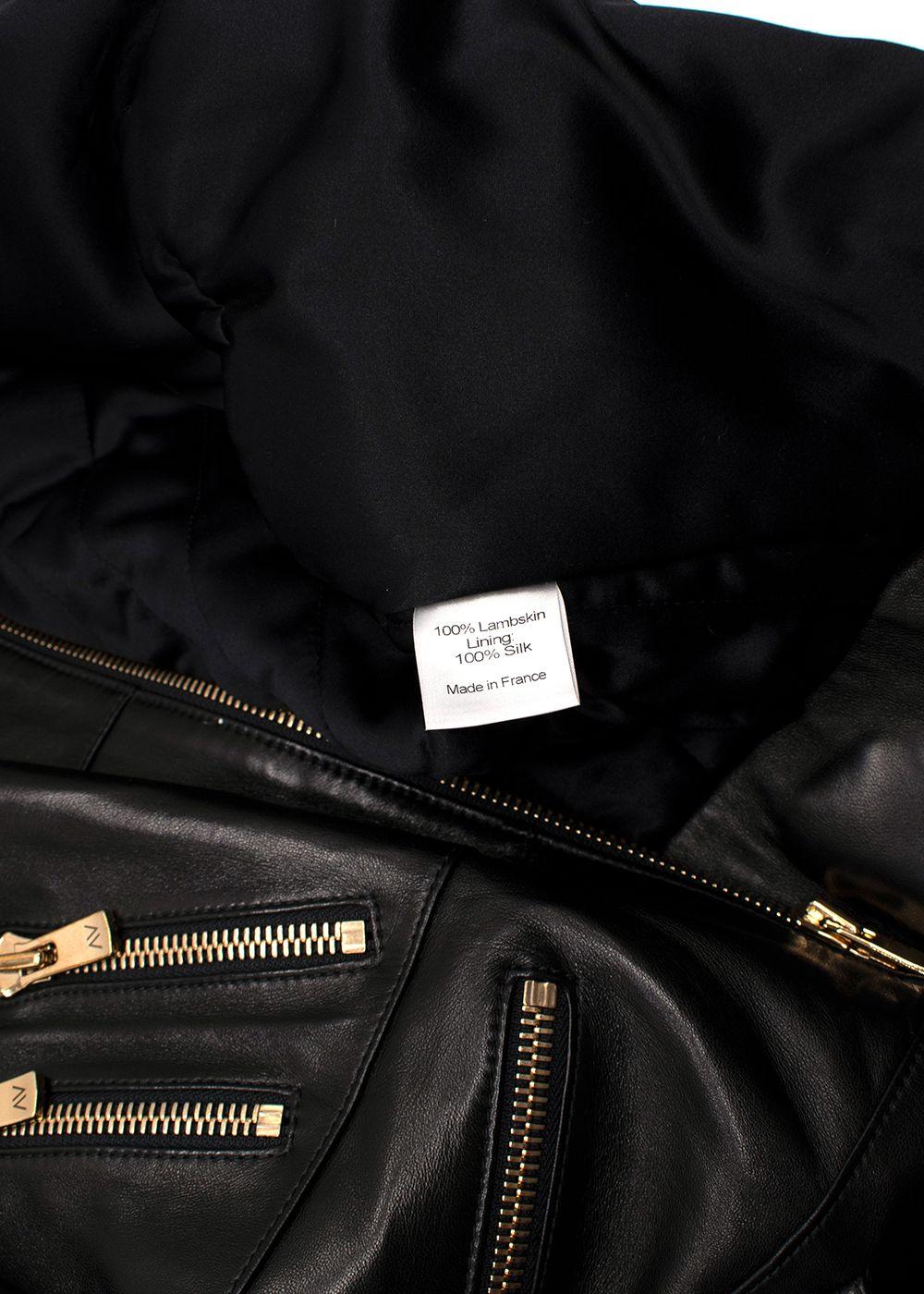 Alexandre Vauthier Black Leather Biker Jacket