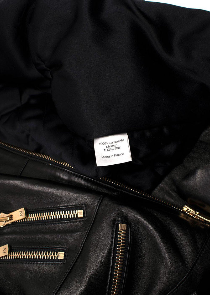 Alexandre Vauthier Black Leather Biker Jacket