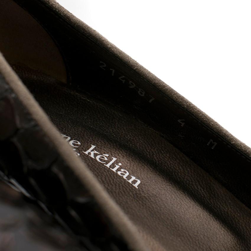 Stephane Kelian Paris Brown Snakeskin Wedges