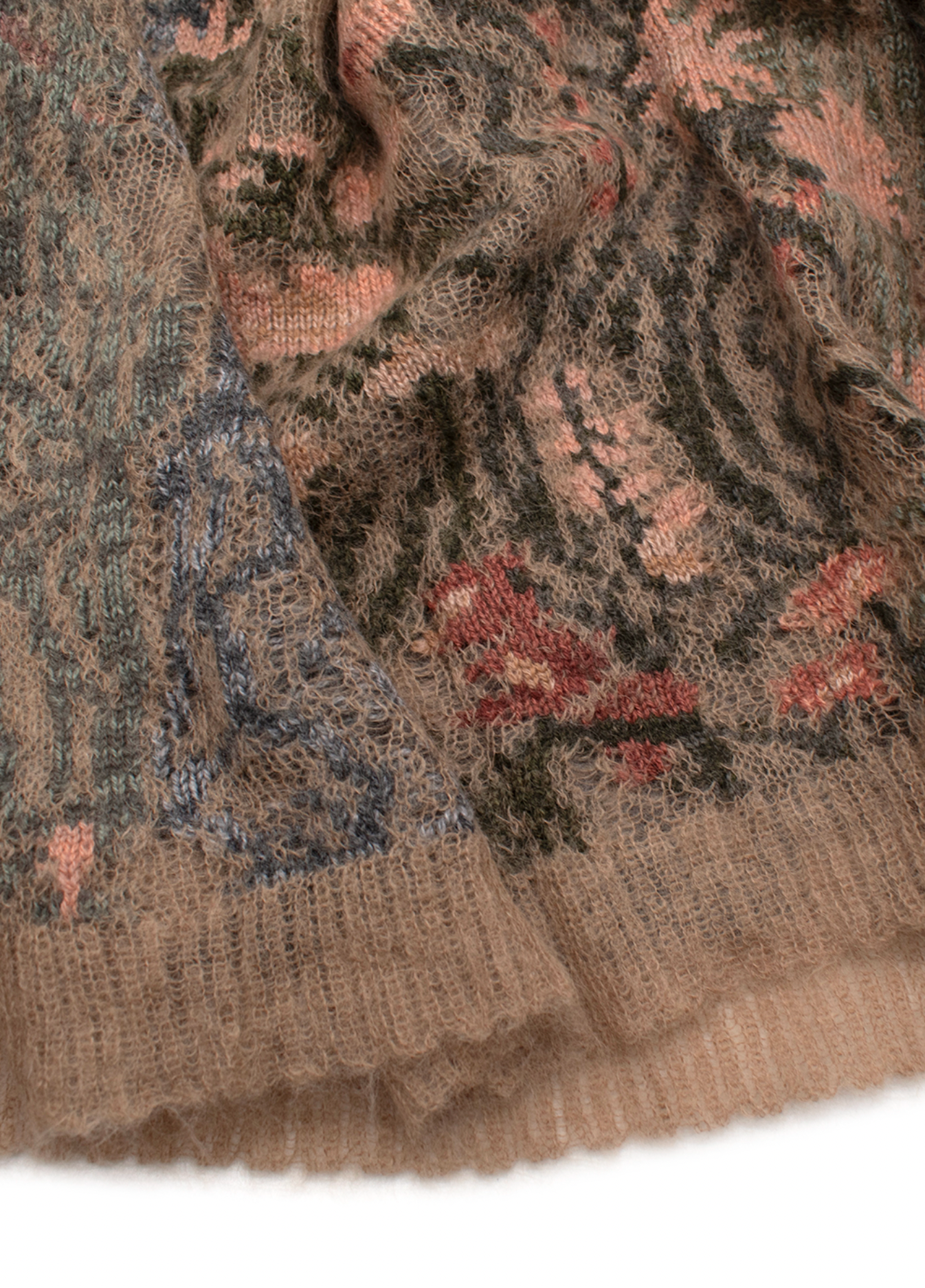 Dior  Beige Floral Mohair Blend Jumper