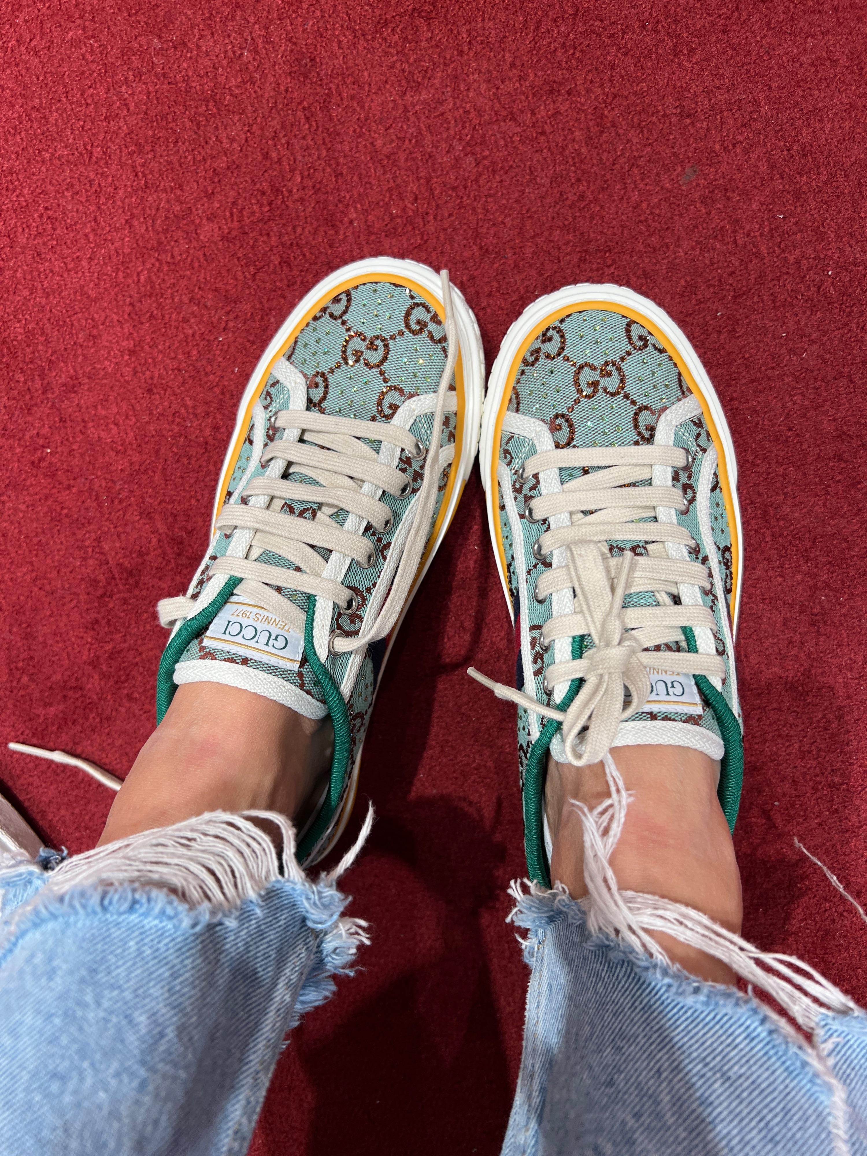 Crystal Embellished GG Sneakers