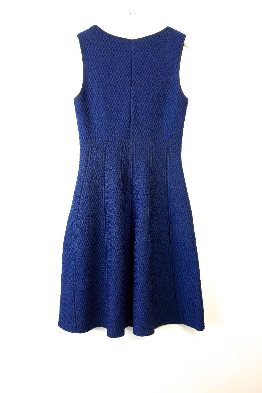RVN Blue Textured Skater Dress