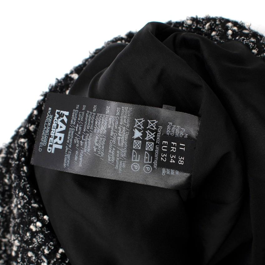Karl Lagerfeld Boucle Tweed Effect Zip Hem Skirt