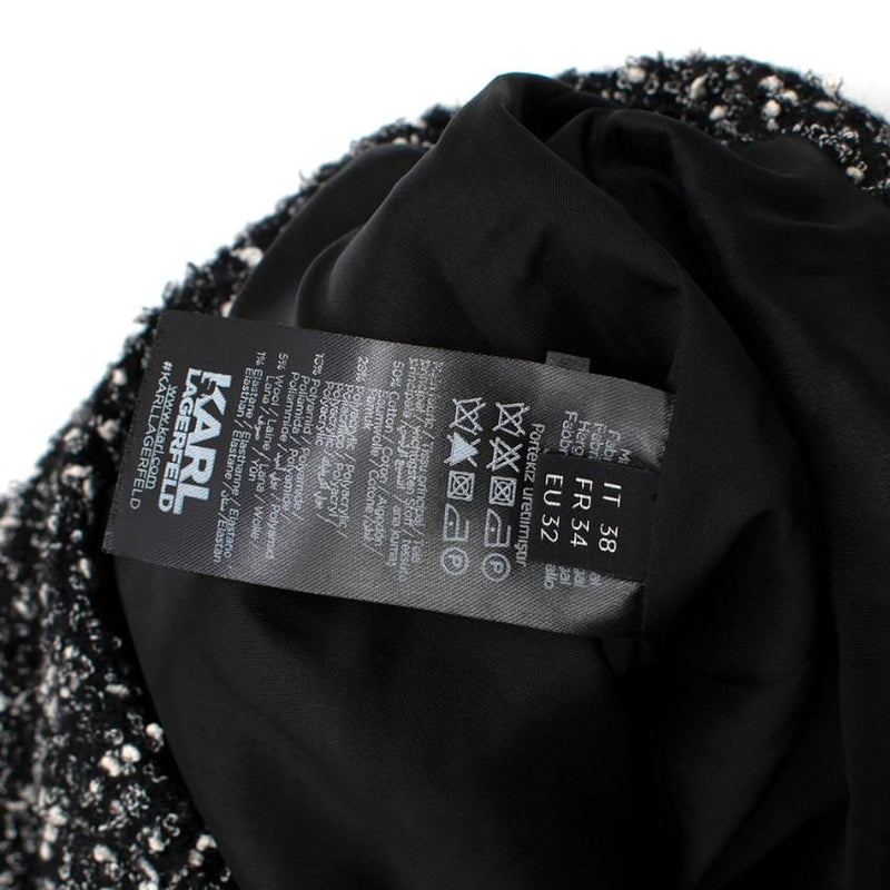 Karl Lagerfeld Boucle Tweed Effect Zip Hem Skirt