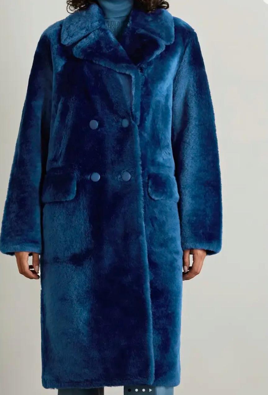Yves Salomon Relaxed Style Grey Lamb Shearling Coat