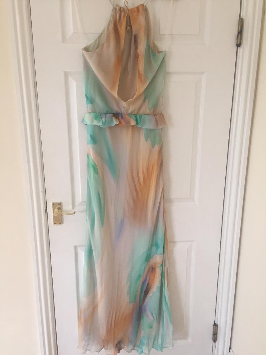 Patrizia Pepe silk tie dye halterneck dress