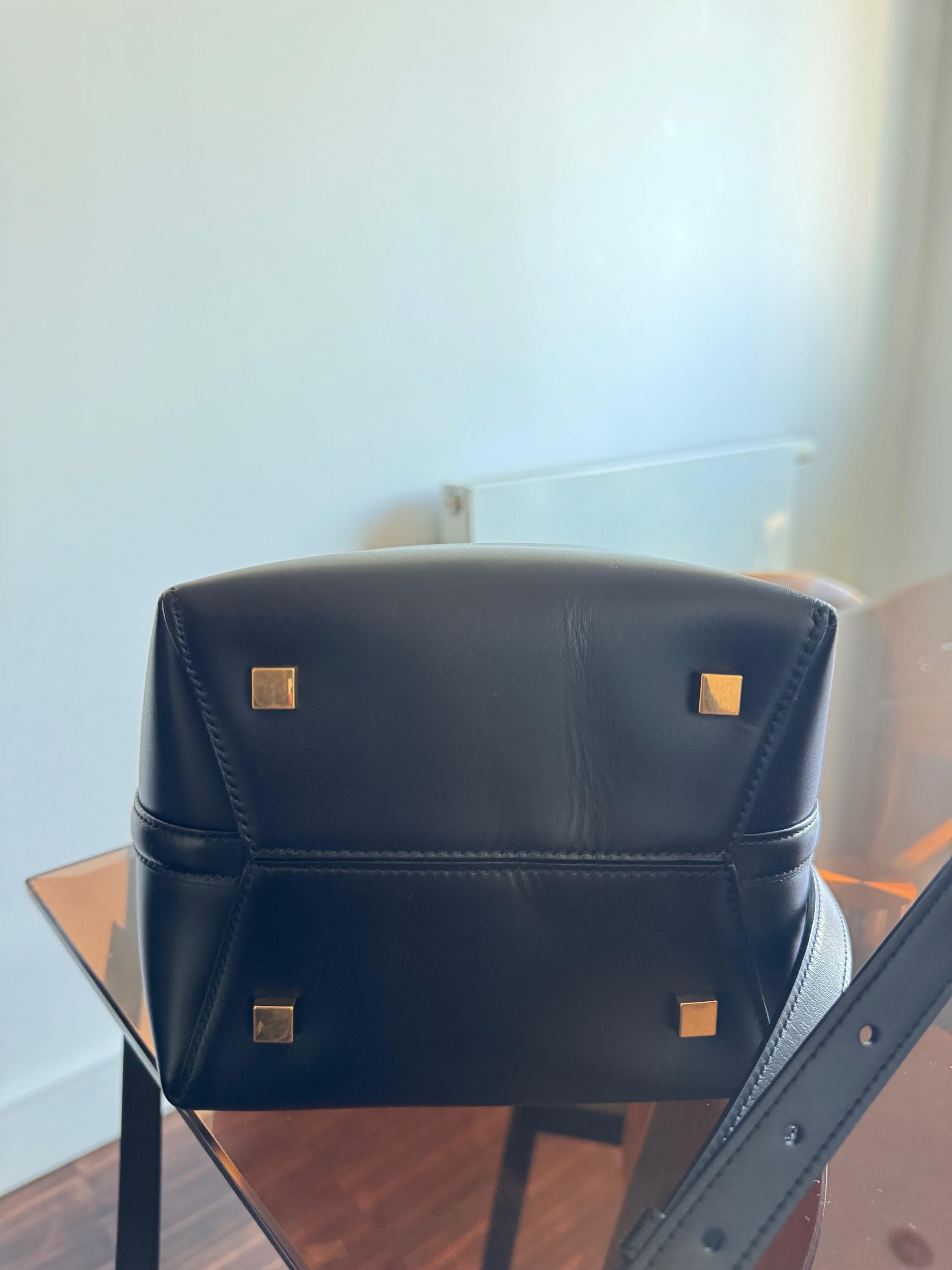 Saint Laurent Black Leather Bucket Bag