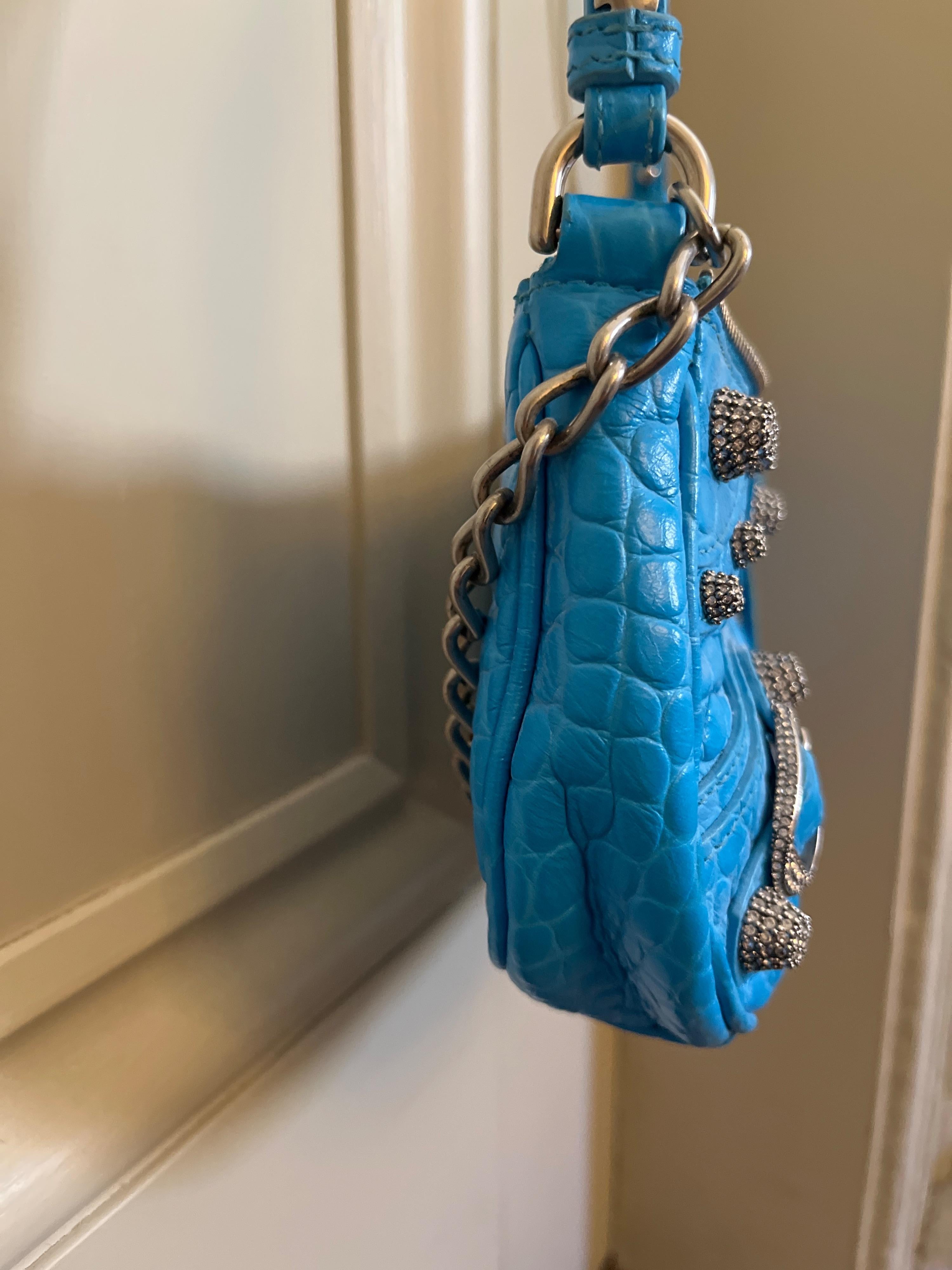 Le Cagole Metallic Blue Calfskin XS