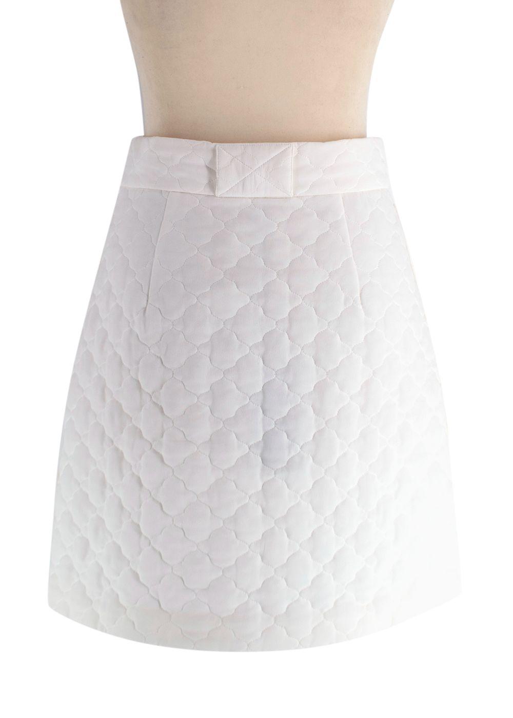 Fendi Cream A-Line Silk Mini Skirt