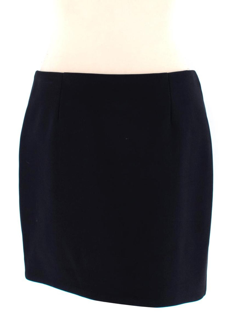 Nicholas Black Bonded Asymmetric Zipped Mini Skirt