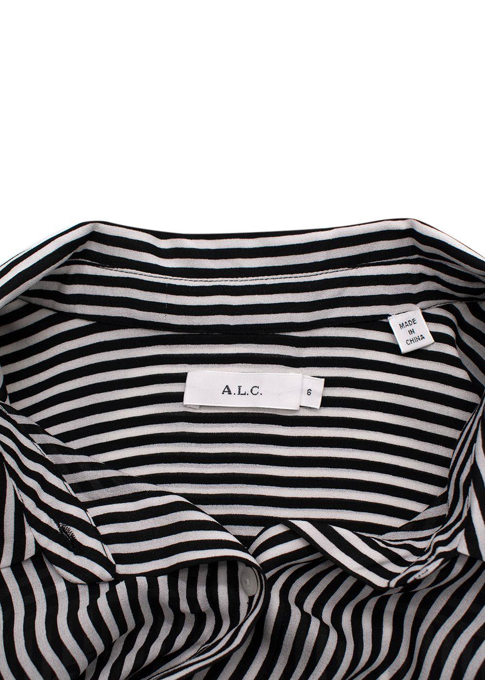 A.L.C Black and White Monochrome Stripe Trouser Set