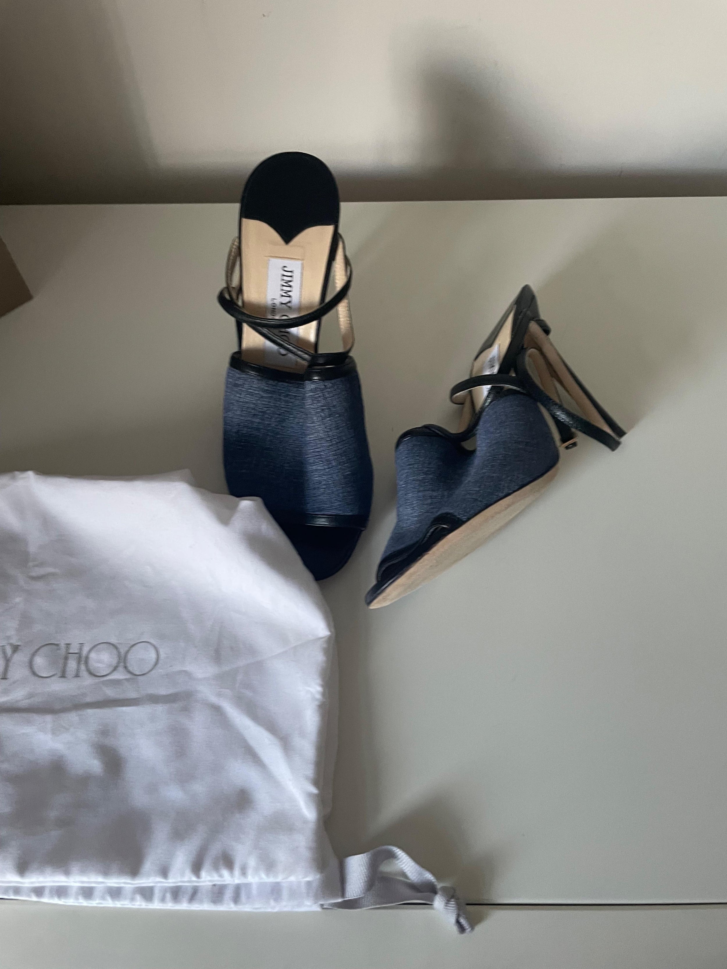Flora Leather-trimmed Denim Sandals