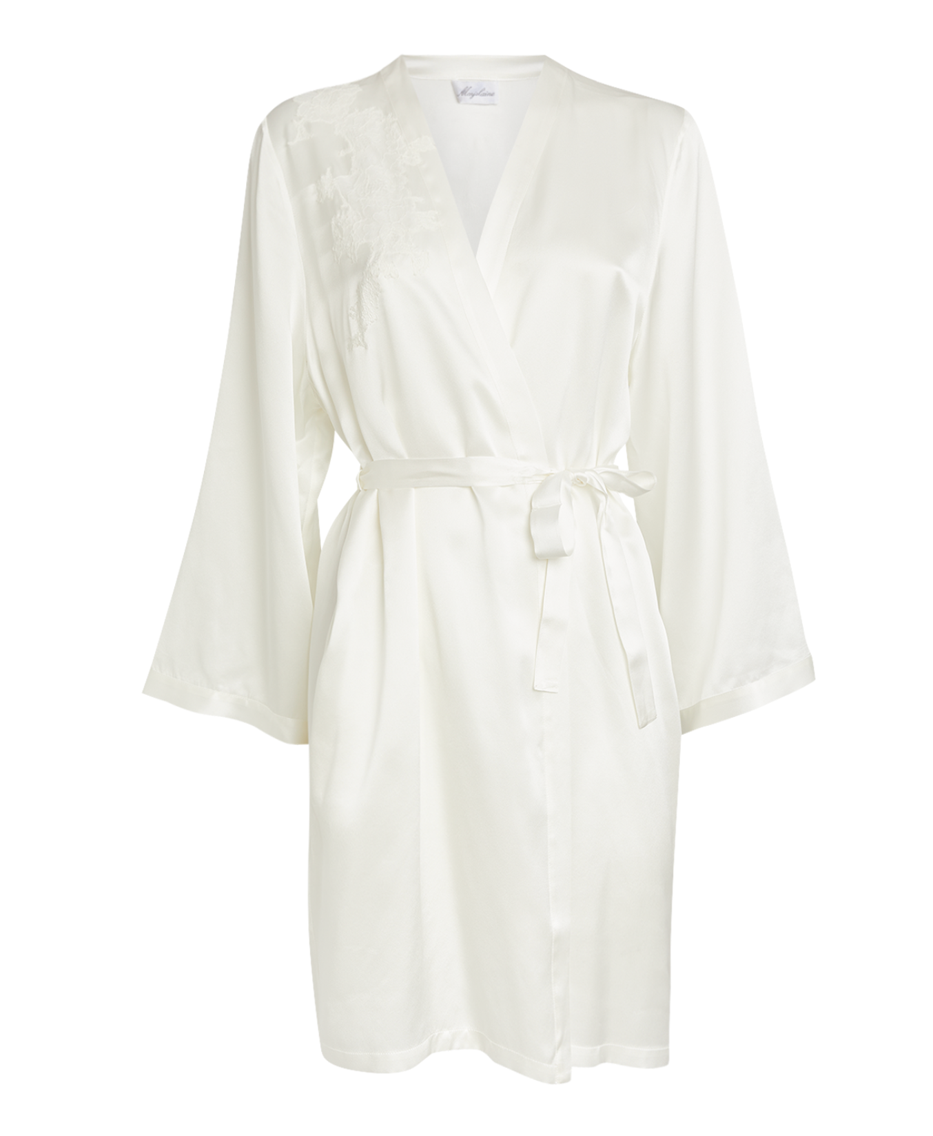 Marjolaine Silk Lace-Trim Robe