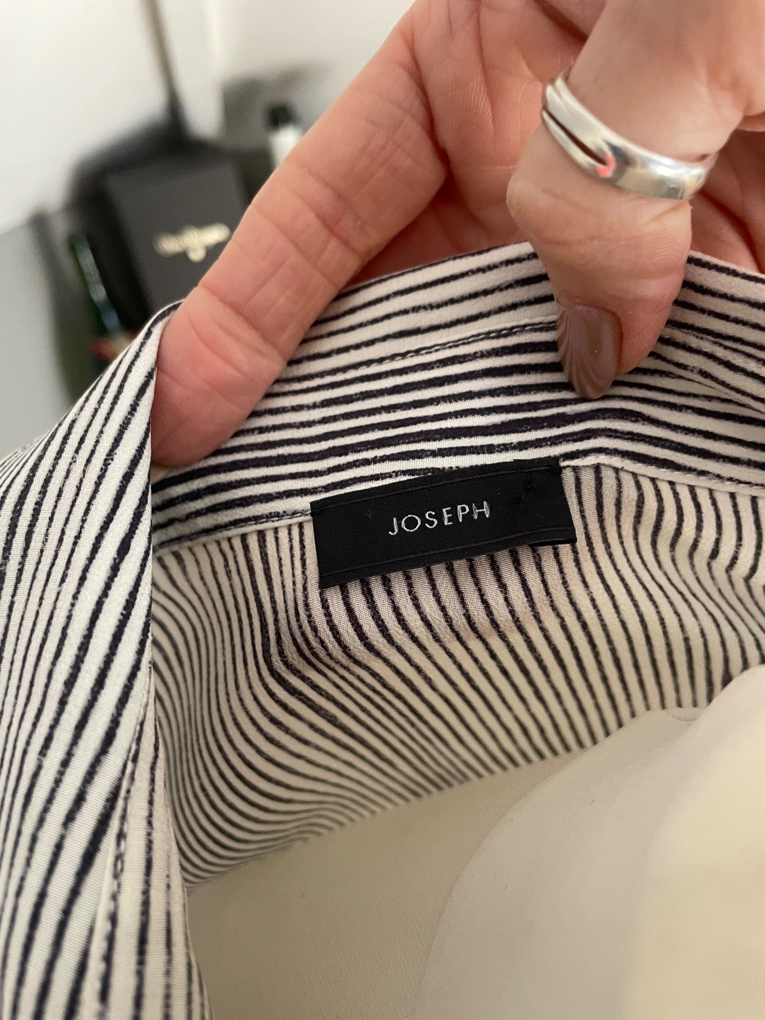 Merino Wool/Silk Blend Striped Top