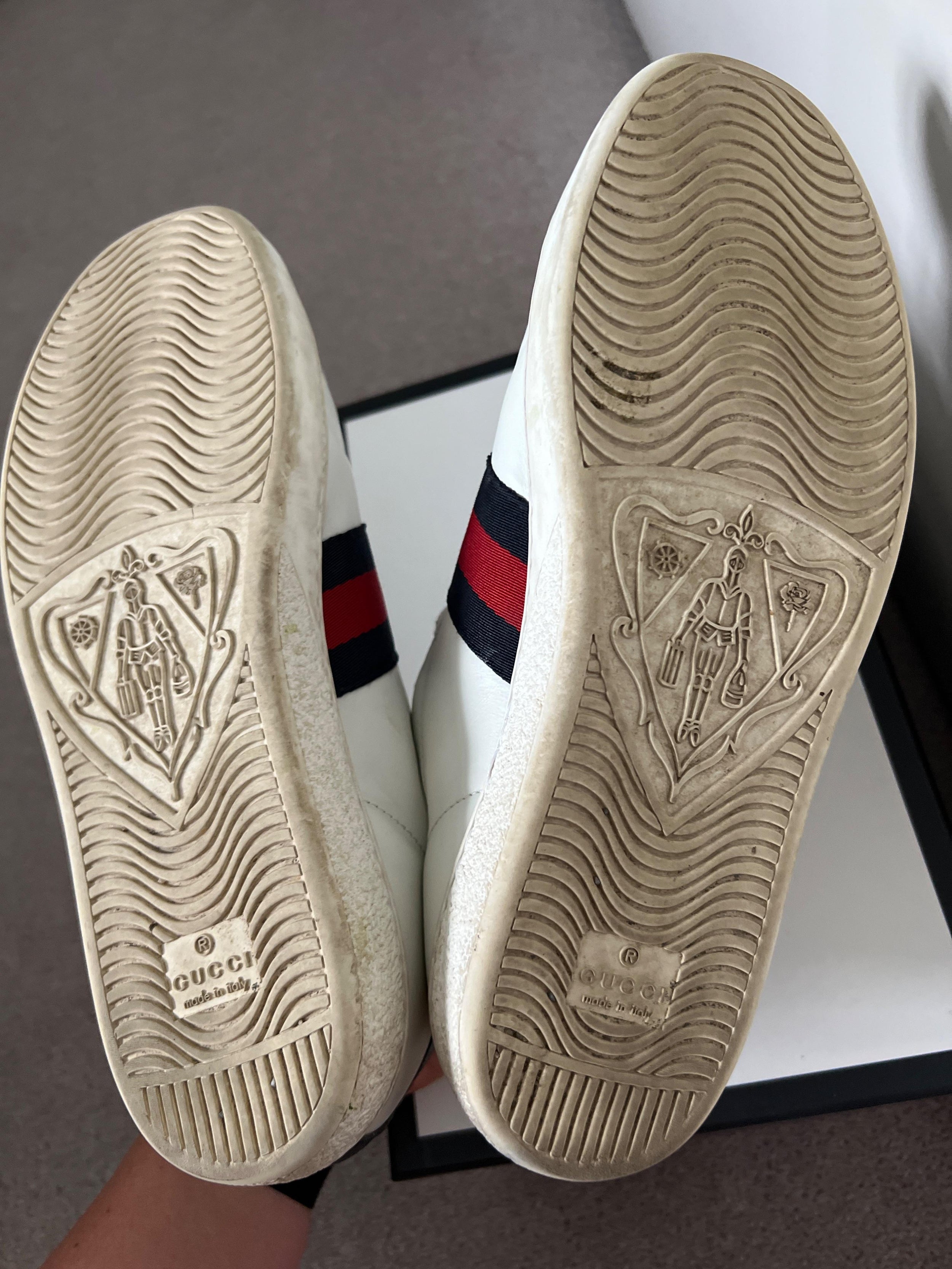 White leather Ace trainers