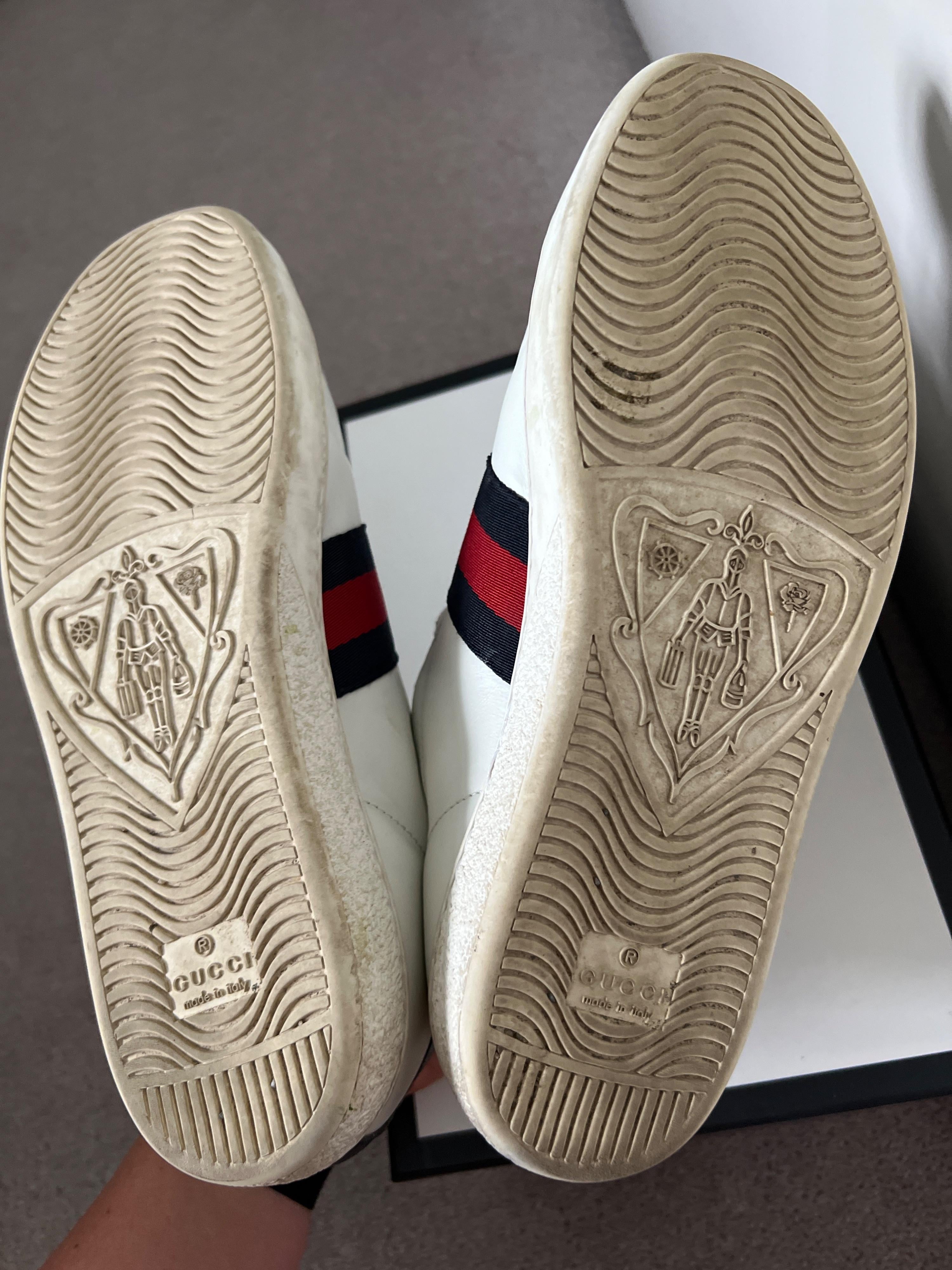 White leather Ace trainers