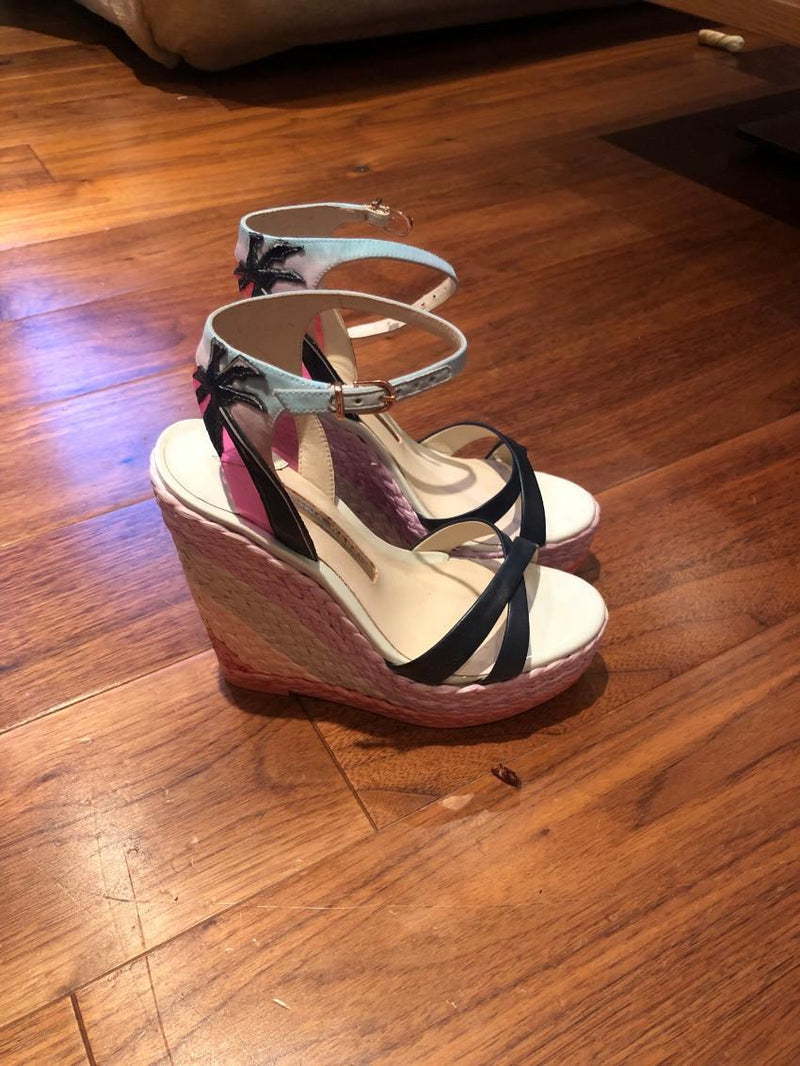 Sophia Webster Lucita Malibu leather wedge sandals
