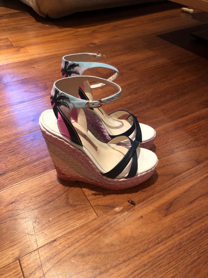Sophia Webster Lucita Malibu leather wedge sandals