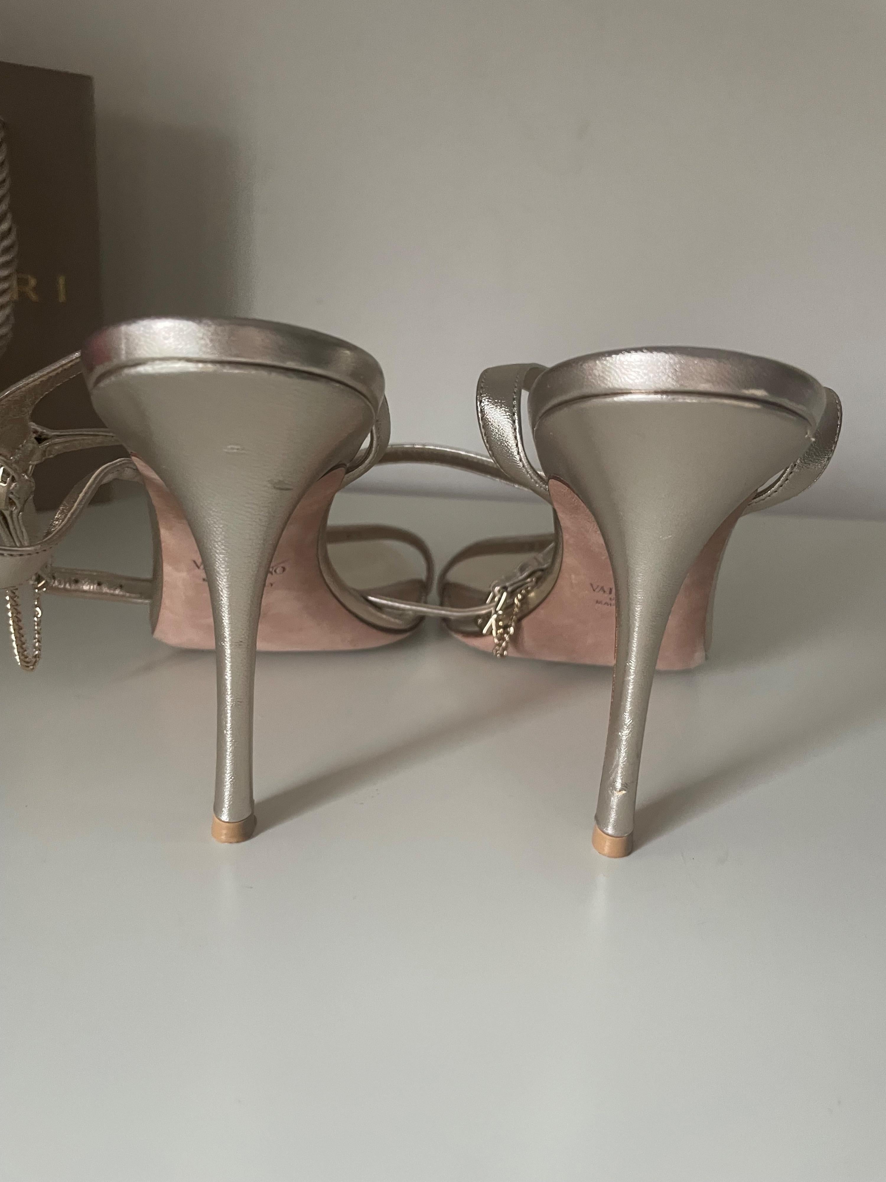 Valentino Champagne Gold Strappy Leather Heels