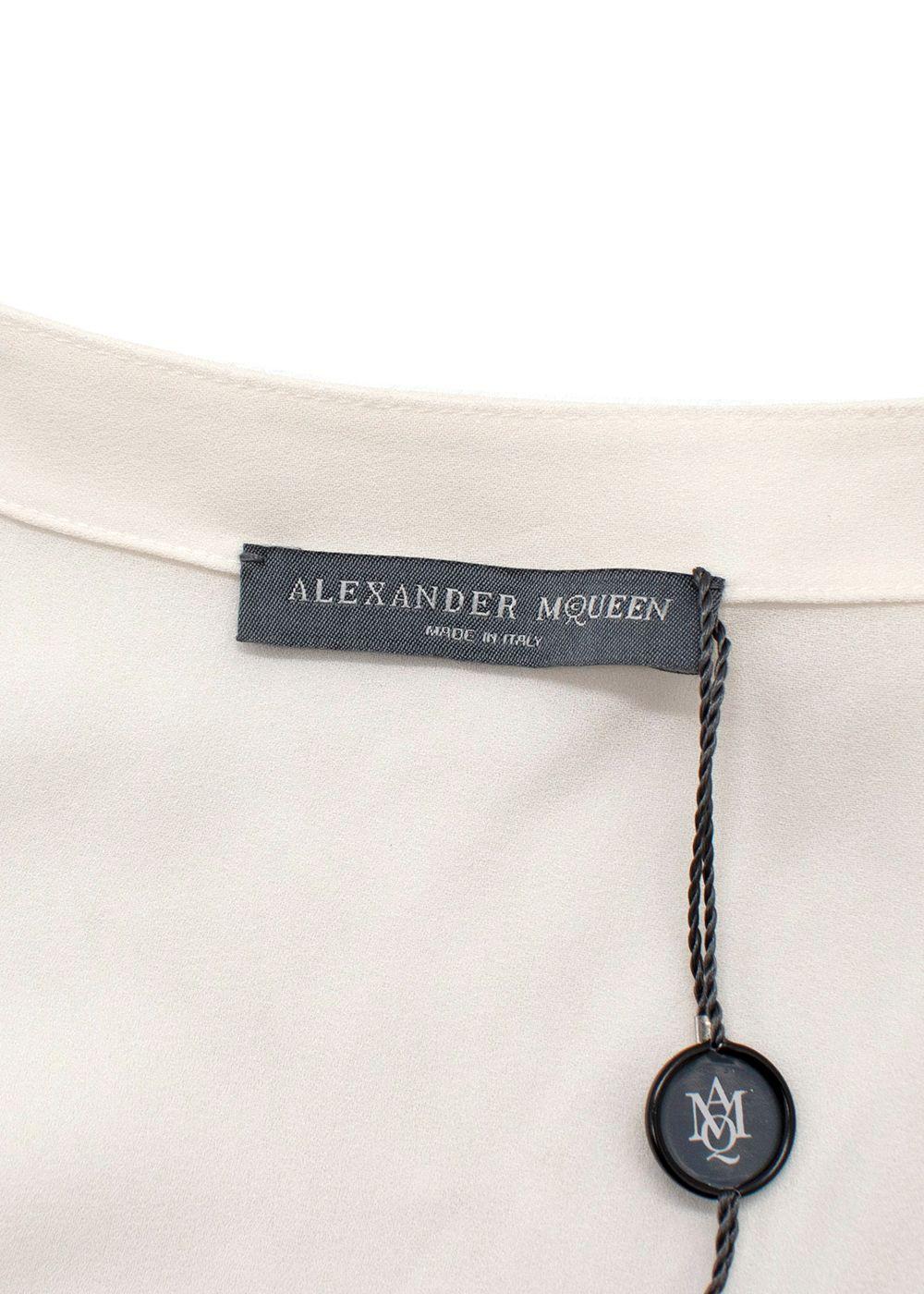 Alexander McQueen Cream Sleeveless Silk Blouse