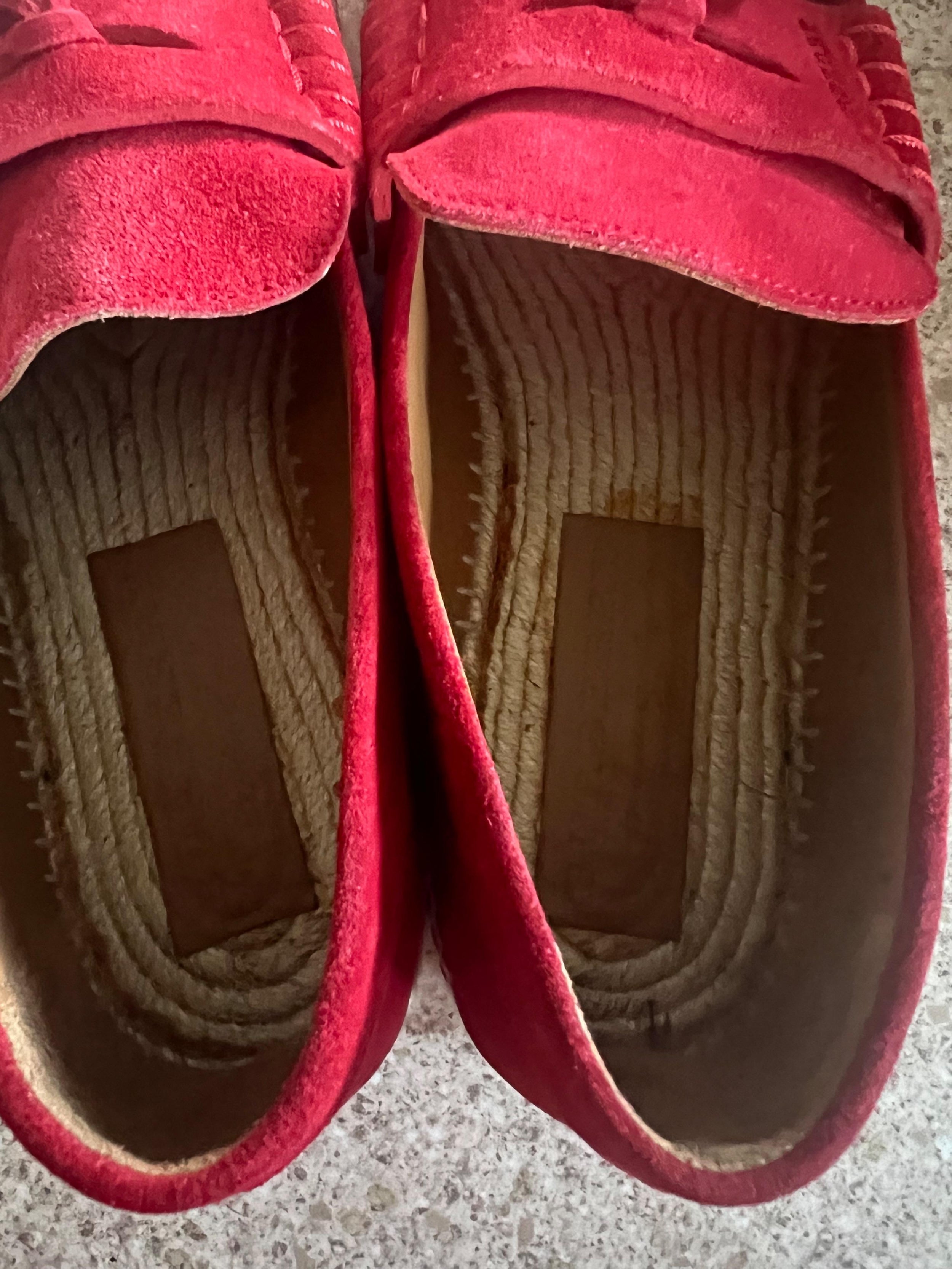 Burberry Red Suede Loafers