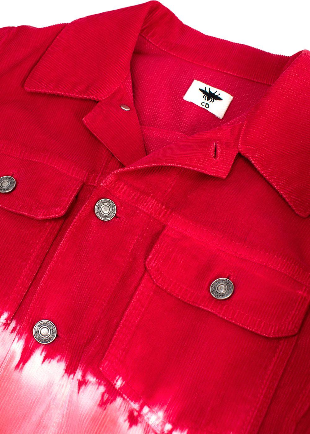 Dior Red & Pink Velvet Corduroy Tie-dye Jacket