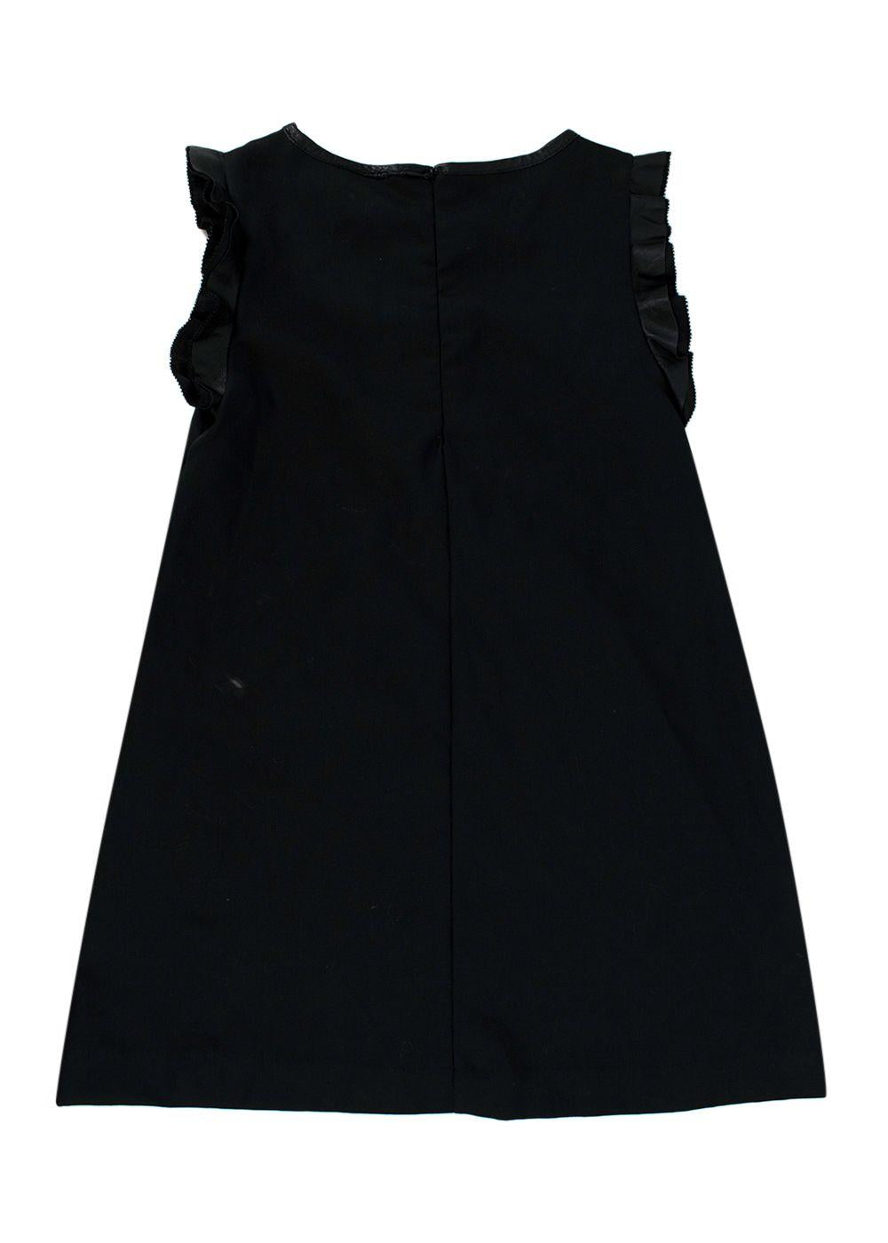 Pale Cloud Sleeveless Leather Trimmed Dress