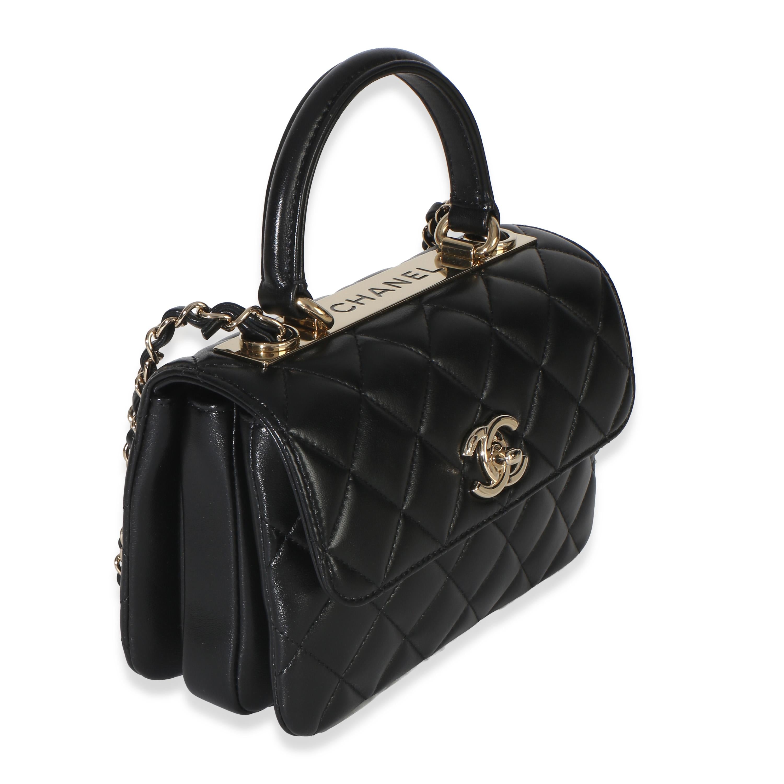 Chanel Black Quilted Lambskin Mini Trendy CC Top Handle