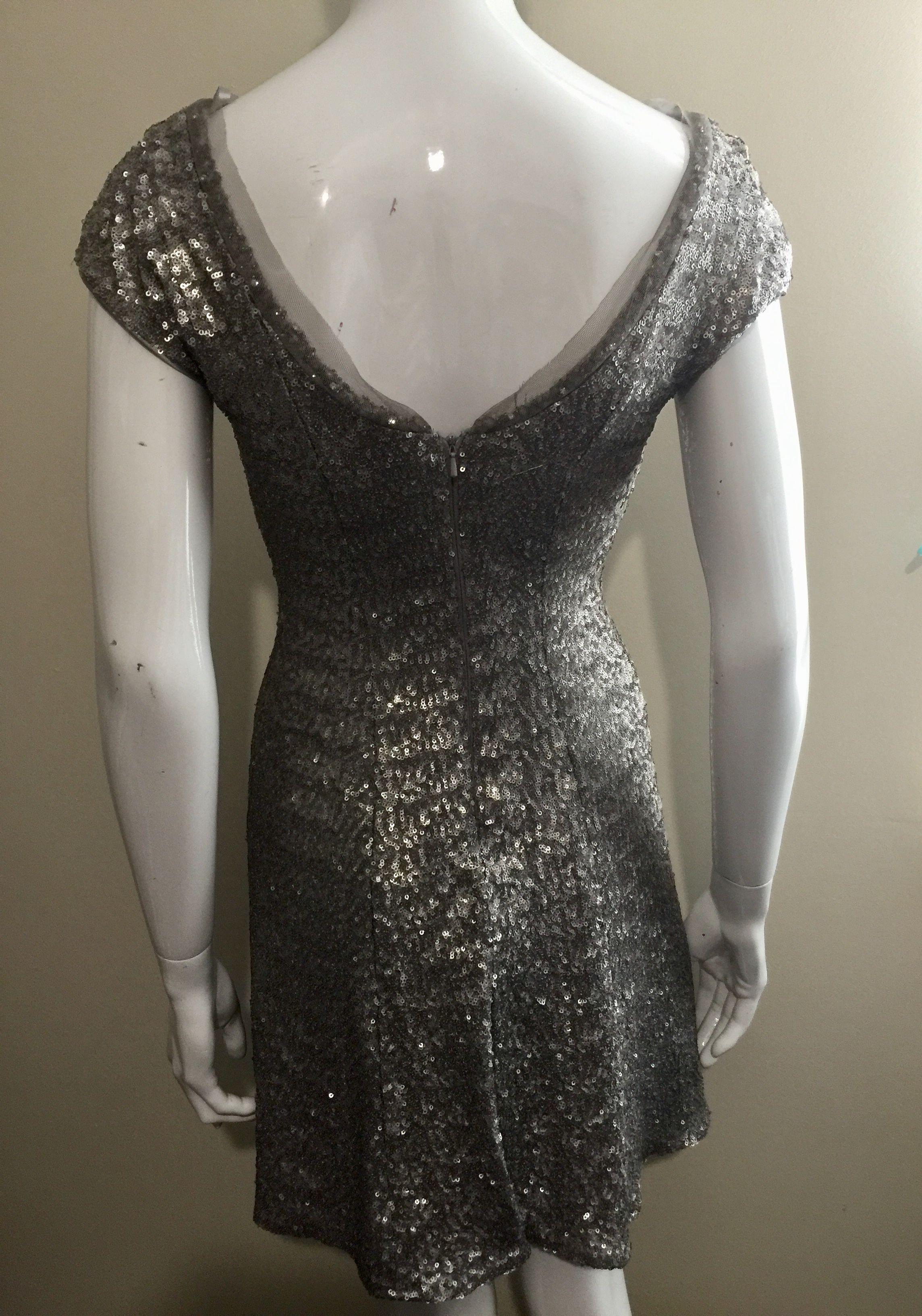 Silver sequin skater dress