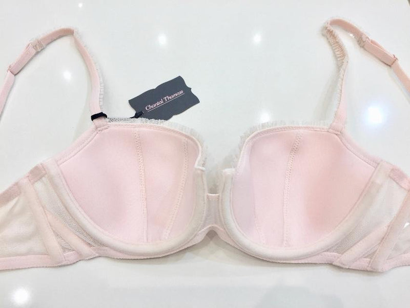 Chantal Thomass Ballerina Pink Tulle Pad Half Cup Bra & Brief Set
