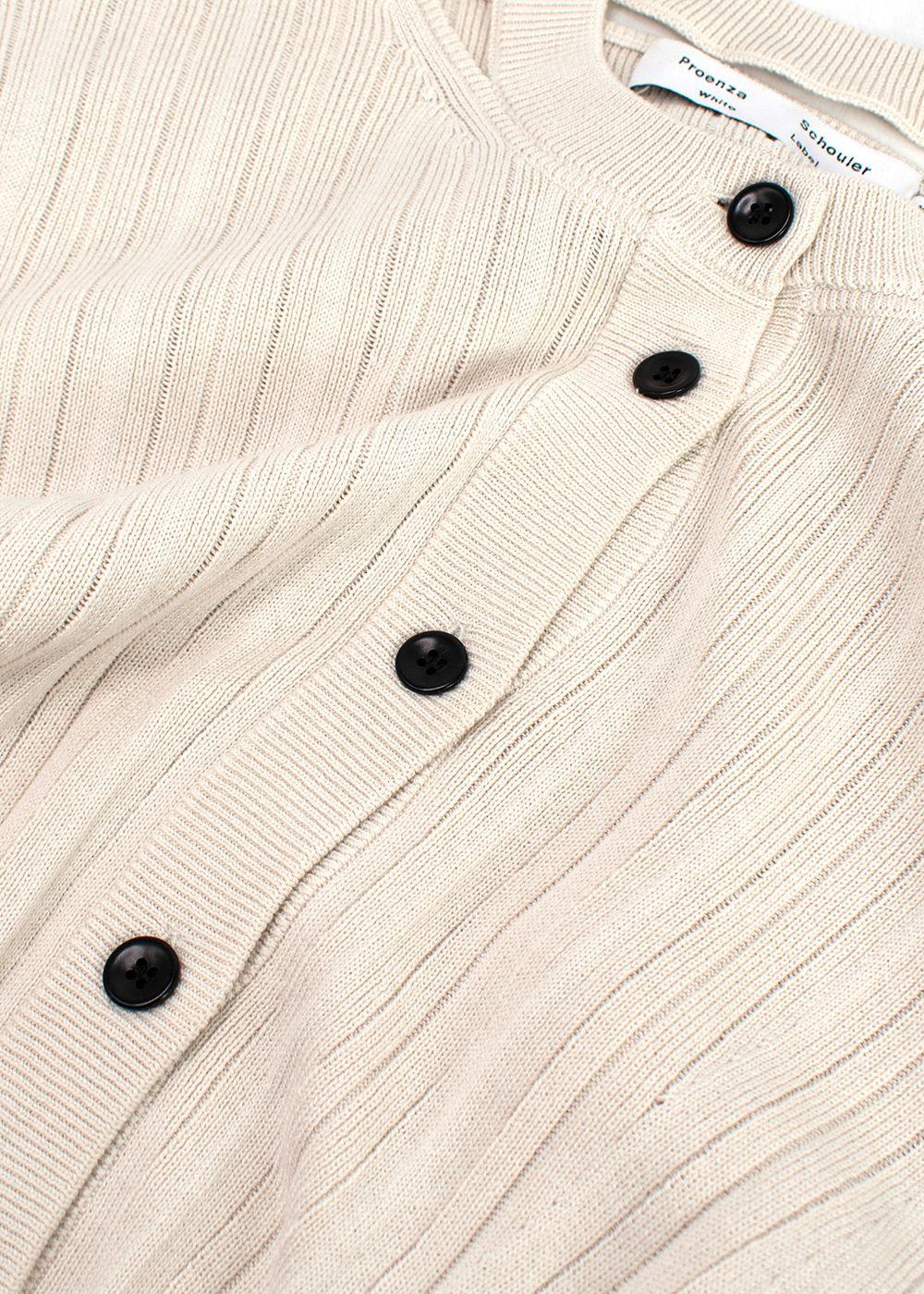 Proenza Schouler White Label Silk Blend Rib Knit Cardigan