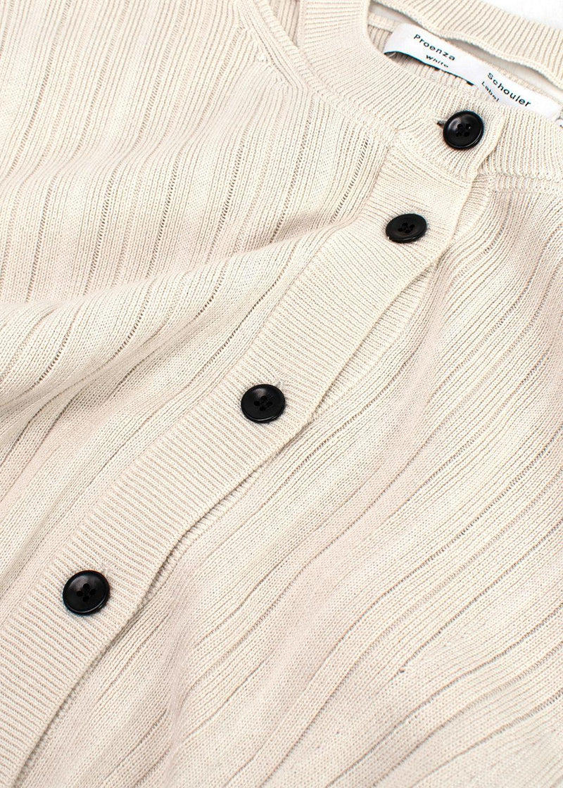 Proenza Schouler White Label Silk Blend Rib Knit Cardigan