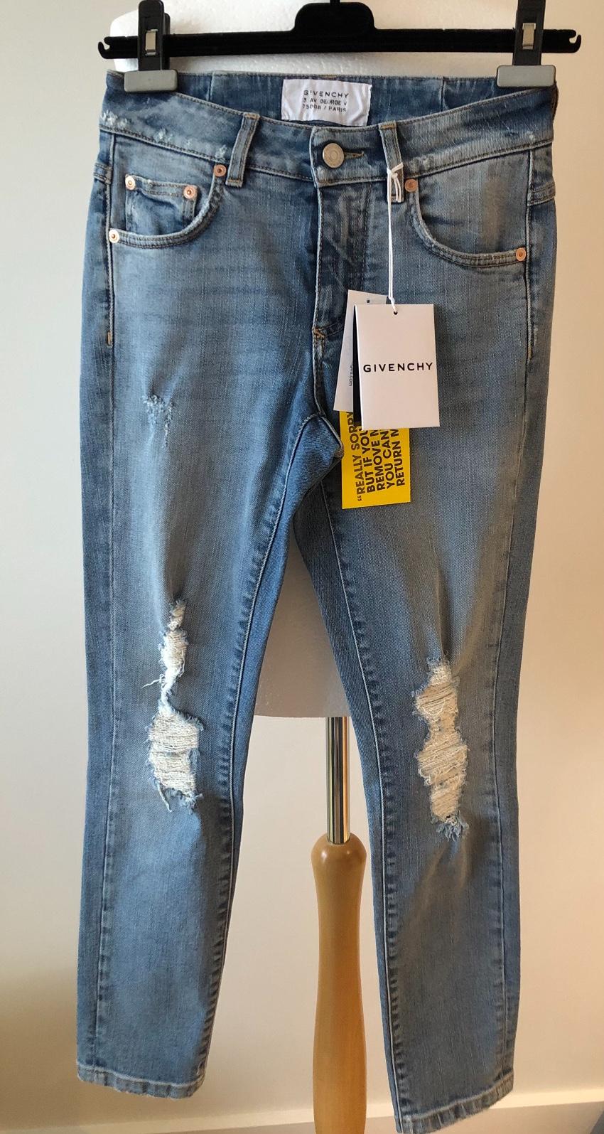 Givenchy ripped mid-rise skinny jeans blue