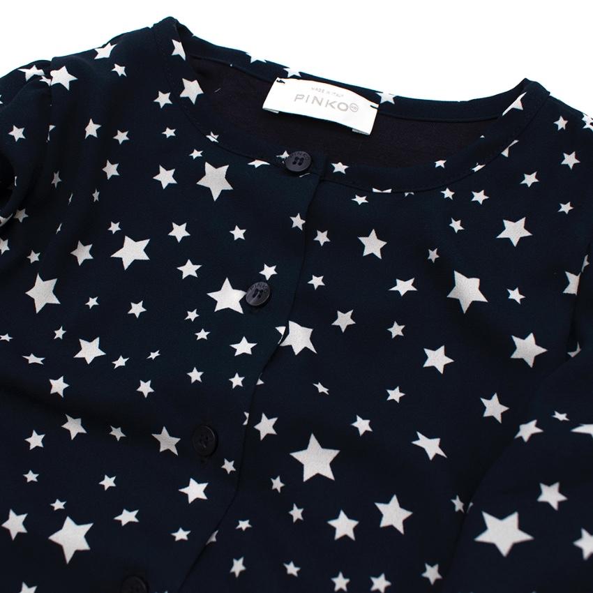 Pinko Navy Star Print Long Sleeve Dress