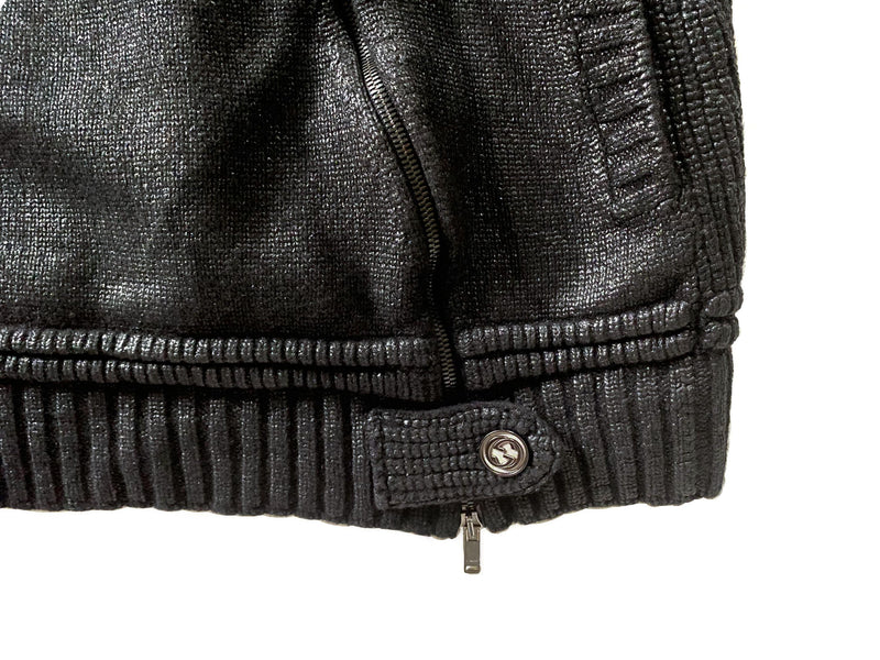 Gucci Black Metallic Knitted Biker Gilet