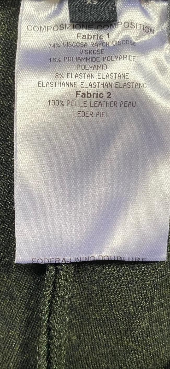McQ Khaki Leather trimmed Leggings